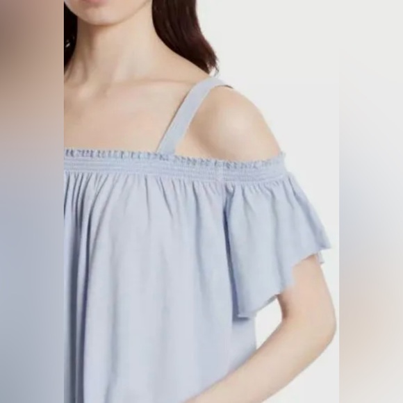 Free People - We The Free light blue off the shoulder top - Picture 2 of 8